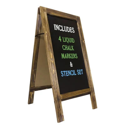 Wooden a Frame Standing Chalkboard for Message Writing