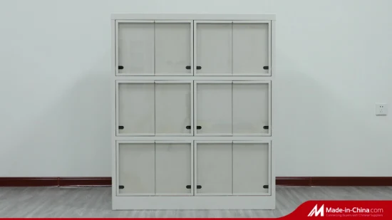 Wholesale Storage Cube Bookcase Iron and Wood Bookshelf Glass Door Shelf