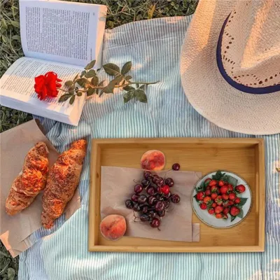 Wood Food Breakfast Serving Tray Octagon Serving Tray